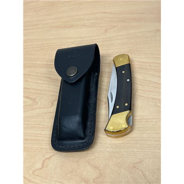 Buck Knife with Sheath - Buck 110 - 8.5" total length - nice, see all photos