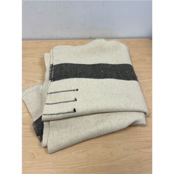 Vintage Wool Striped Blanket - good used condition, see all photos 64x60"