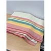 Image 4 : 2 Vintage Candy Stripe Blankets - nice overall Approx: 78x62"