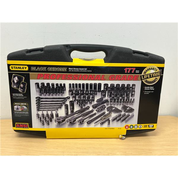 New Black Chrome Stanley 177 pcs Socket Tool Set