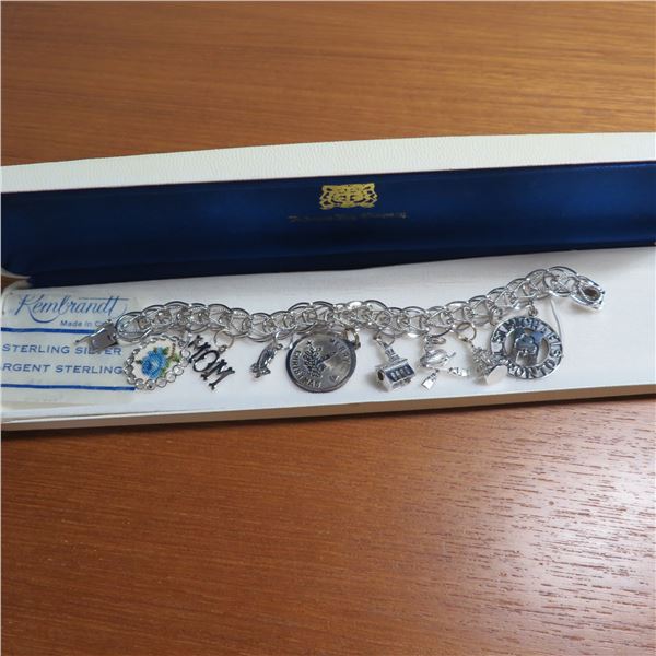 Vintage REMBRANDT Sterling Silver charm bracelet