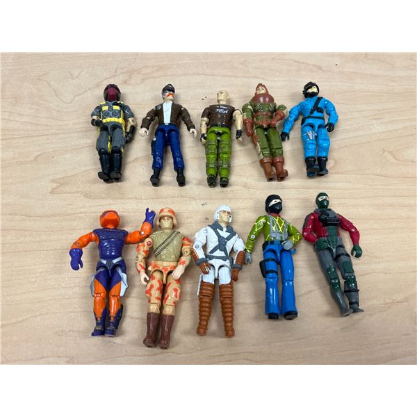 10 Vintage G.I. Joe or Similar Action Figures - played condition - see all photos