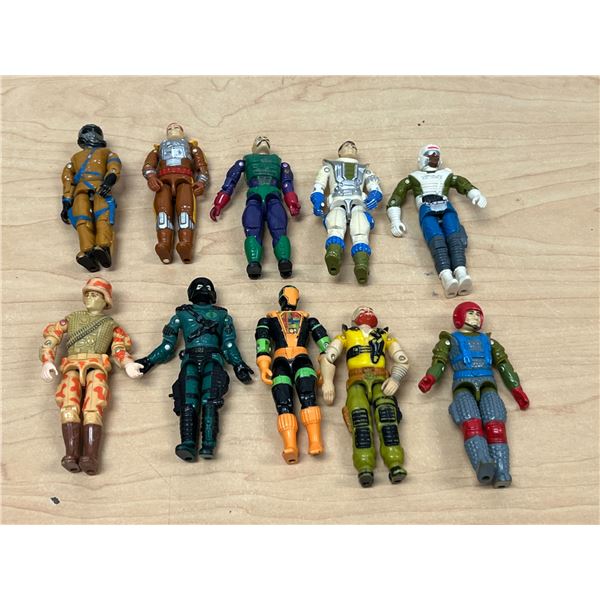 10 Vintage G.I. Joe or Similar Action Figures - played condition - see all photos