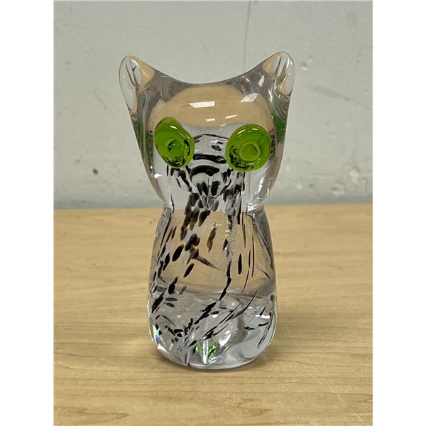 Nicely Done Art Glass Owl Figure 4.5"T
