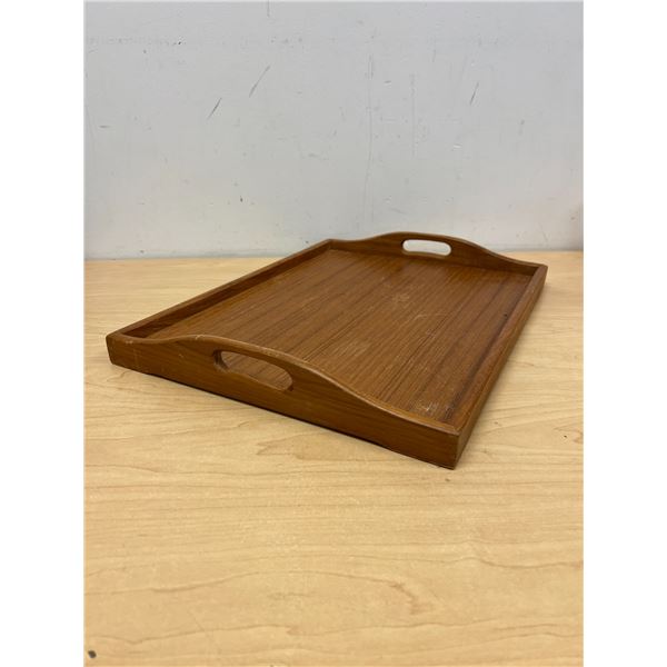 Vintage Teak Serving Tray - Shows some use - approx: 17x13"
