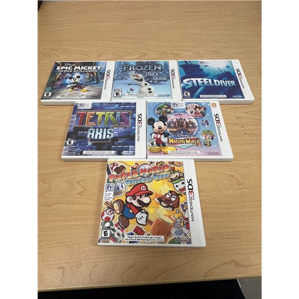 6 Complete Nintendo 3DS Games with Mario / Tetris & others - not tested, see all photos