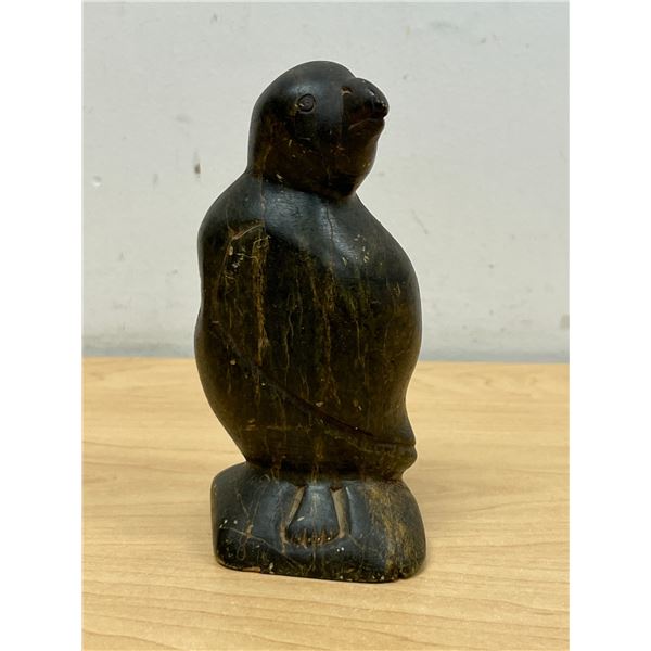 Signed Josie Papialuk Inuit Soapstone Bird Sculpture Approx: 5.75" tall - see all photos