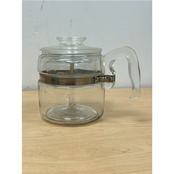 Complete Vintage Pyrex 4 Cup Flameware Percolator - some use, see all photos