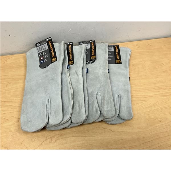 4 Pairs Gander Brand Split Cowhide Welding Mitts - see all photos