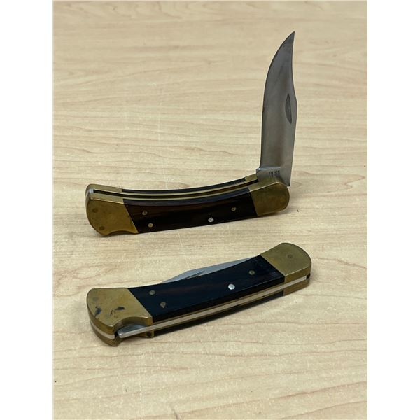 2 Buck 110 USA Folding Knives Knife