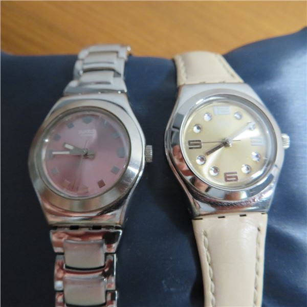 Lot of 2 womens SWATCH "Irony" watches.  Both in working condition.