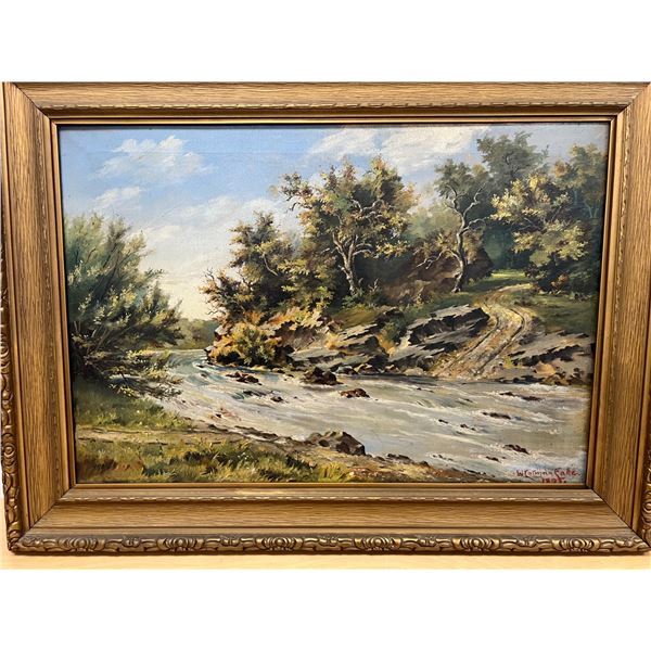 1895 Souris River Manitoba Original on Canvas - Wallace Cotman Eade