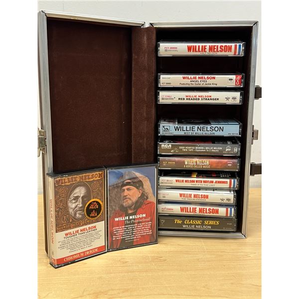 12 Willie Nelson Cassette Tapes in Carrier - see all photos for details