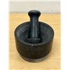 Image 5 : Unusual Stone Mortar & Pestle - mortar 5.25"W