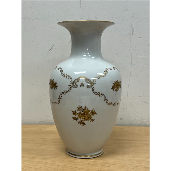 Large German Rosenthal Vase with Gold Flowers 11.25"T 6"W
