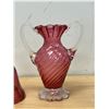 Image 2 : Cranberry Glass Bell & Vase - Vase 8" tall