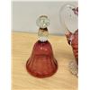 Image 4 : Cranberry Glass Bell & Vase - Vase 8" tall