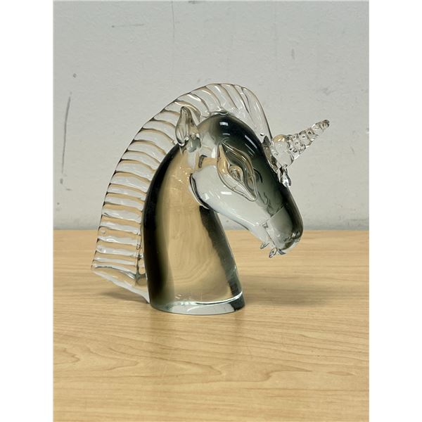 Art Glass Unicorn Paperweight 5.5"T