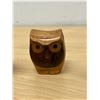 Image 4 : 3 Owl Décor Pieces - ceramic and Wood - tallest 3.75"
