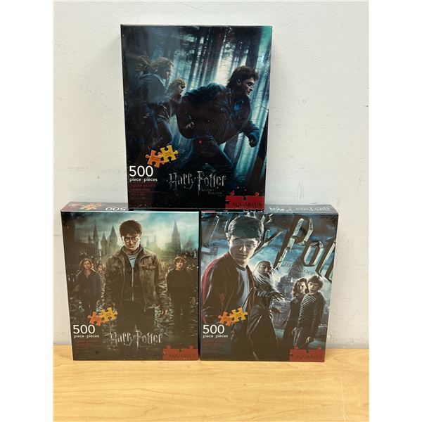 3 New Sealed Harry Potter 500 pc Puzzles - see photos
