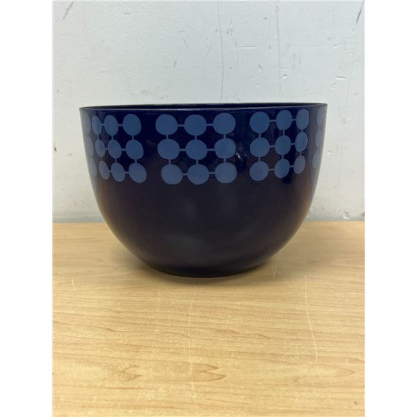 Finnish Mid Century Metal Enameled "Dominos" Bowl - Finel Finland 8.25"W & 5.5"T