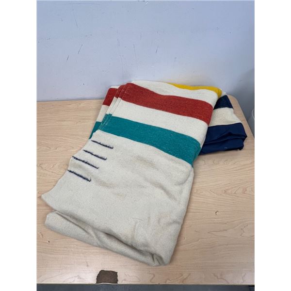 Vintage Striped Witney Point Wool Blanket 4 Pt. Approx: 88x70"