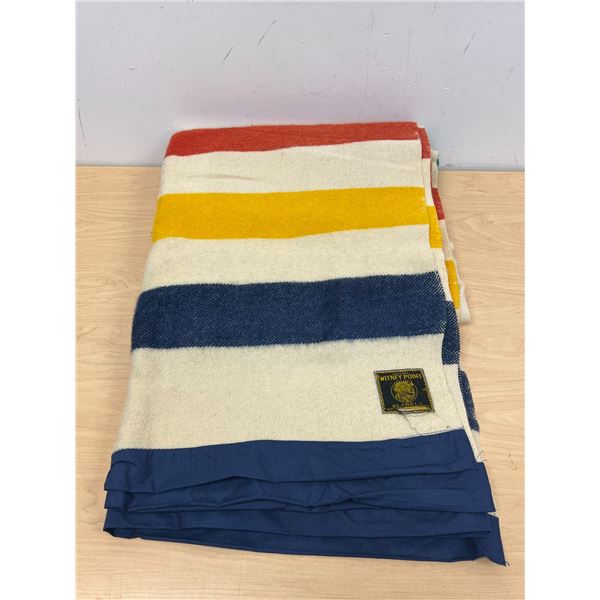 Vintage Striped Witney Point Wool Blanket 4 Pt. - good used condition Approx: 90x70"