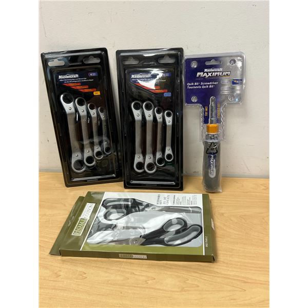 New SAE & Metric Ratcheting Wrenches / Quik Bit Screwdriver & scissors - see all photos