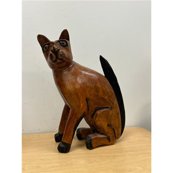 Large Folk Art Wooden Cat 18"T & 16"W