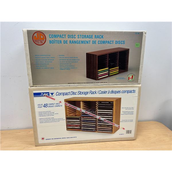 2 Compact Disc CD Storage Racks - one holds 36 and the other 48