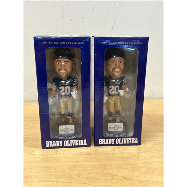 2 Brady Oliveira Winnipeg Blue Bombers Bobblehead Figures