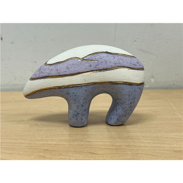 Native American Ceramic Bear Sculpture 5.25"W & 3.5"T