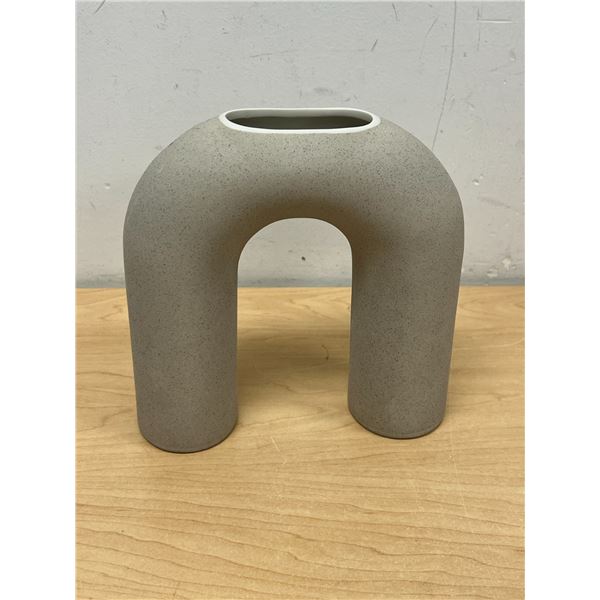 Modern Ceramic Textured Vase - Approx: 7.5"W & 7.5"T