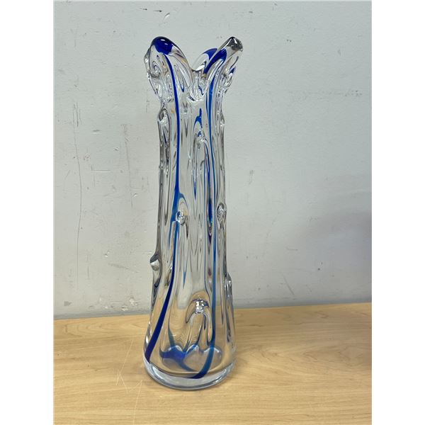 Thick Heavy Art Glass Vase - Larger Approx: 14"T