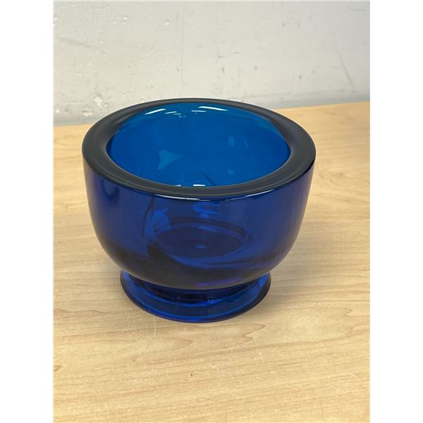 Thick / Heavy Art Glass Pedestal Dish / Bowl - Approx: 5"W 3.5"T