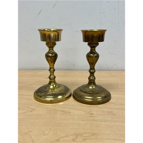 Brass Candle Stick Holders 6.75"T