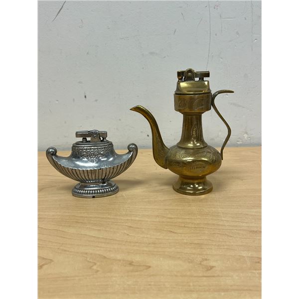 Chrome & Brass Table Lighters - taller 6.75"
