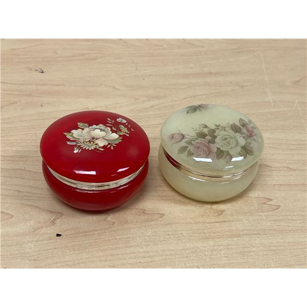 2 Italian Alabaster Trinket Holders - approx: 3.25"W