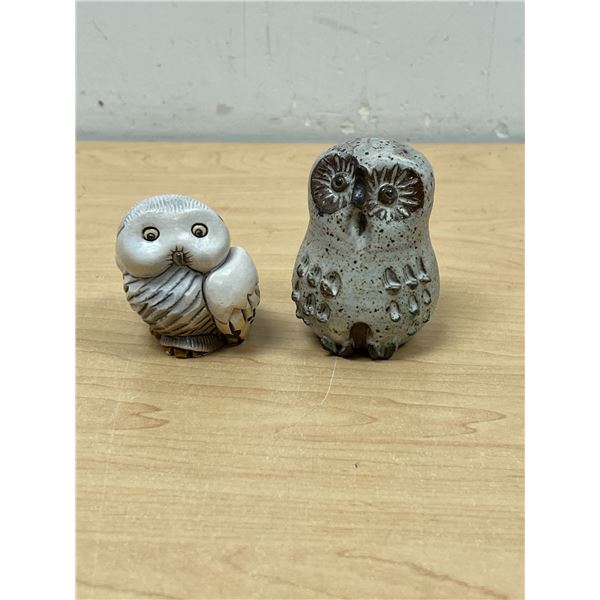 Small Decorative Ceramic Owl Figures - taller 3"