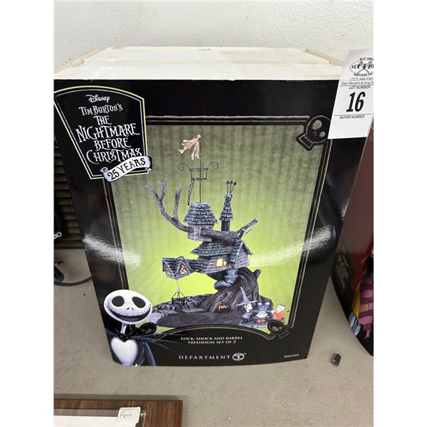 Dept. 56 Nightmare Before Christmas Lock Stock Barrel Treehouse
