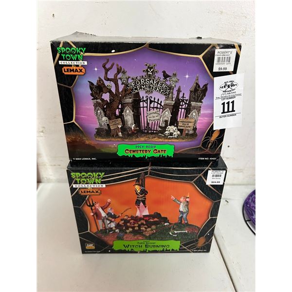 Spooky Town Cemetary Gate, Witch Burning