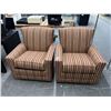 Image 1 : Craftmaster Striped Padded Armchairs - Pair