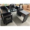 Image 1 : Mocha Desk w/Return, Upper, Basket File Cabinet