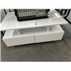Image 1 : White Mica Contemporary Coffee Table w/2 Drawers and End Table Set