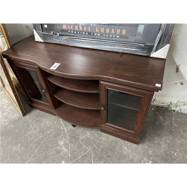 Mahogany Style Glass Door Console