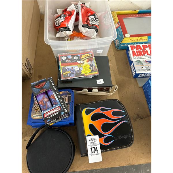 Pokemon Collectibles, Vintage Reel Player, Spiderman Web Blaster, Asst. Discs