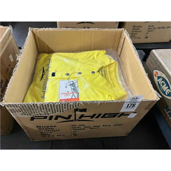 15-Pin High New Ladie's Polo Golf Shirt Yellow - 15 X $
