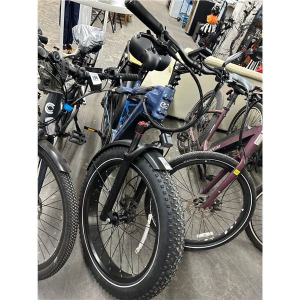 Mokwheel Blue Fat Tire Beach Cruiser E Bike