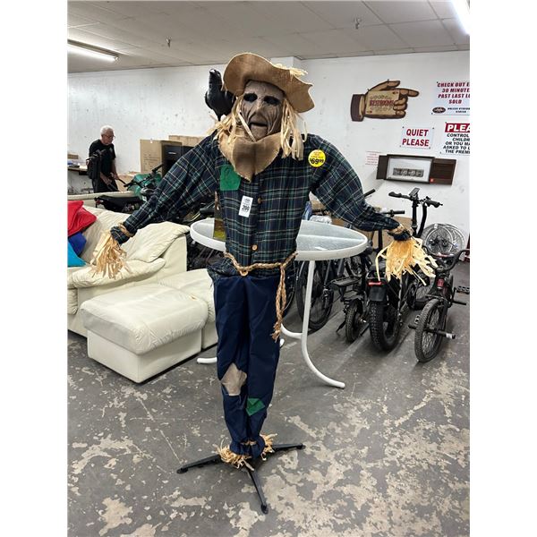 Animated LED Lighted Scarecrow w/Crow 6'