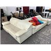 Image 1 : Bone Leather Sofas 2 w/Ottomans and Pillows